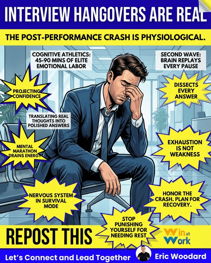 A man showing a post interview anxiety.